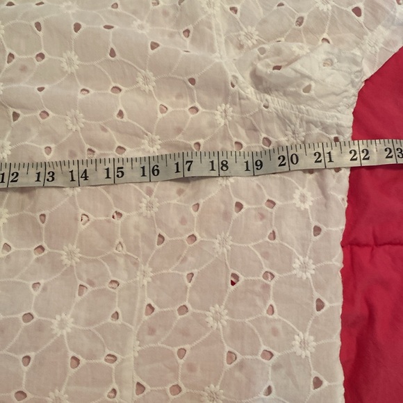 Additions by Chicos Cottage Core White Eyelet Button-Up Shirt - Picture 5 of 7